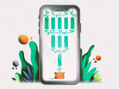illustration for task management app app color composition design dribbble illustration iphone plants ui
