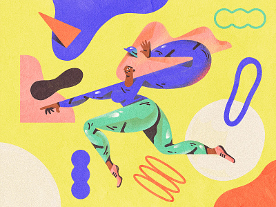 Freeze Frame Jump! abstract character character design color composition design dribbble experimentation illustration shapes web