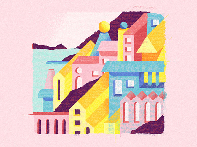 Maurilia abstract building city coast color composition illustration invisible city shapes