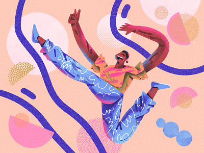 Jump Higher ! abstract bright colors character character design color composition design dribbble illustration shapes web