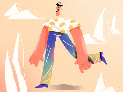 Taking A Walk character character design color composition design dribbble gradients illustration shapes