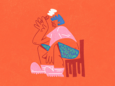 Thinker abstract character character design color design dribbble illustration shapes