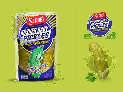 Snack Packs: Strub's Pickles branding design food packaging food packs graphic design illustration logo package design thepoddotme typography