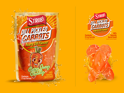 Snack Packs: Strub's Pickled Carrots branding design graphic design illustration thepoddotme vector