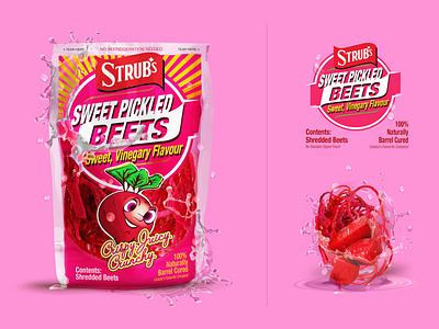 Snack Packs: Strub's Pickled Beets branding design food packaging food packs graphic design illustration package design thepoddotme typography vector