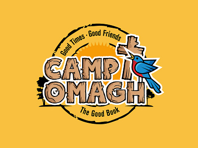 Camp Omagh Logo Design animation branding design graphic design illustration logo motion graphics tagline thepoddotme typography vector