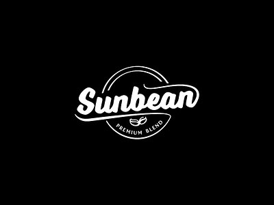Sunbean logo bean blackwhite break coffee logo