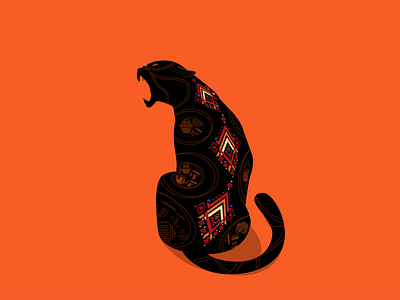 Welcome to Shenzi adobe illustrator africa african vibes animal illustration bold colorful design graphic design illustrating illustration jaguar jaguar illustration lion lion illustration orange pattern sketch symmetry vector wild illustration