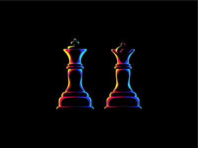 Chess King and Queen chess cmyk design icon illustration king queen silhouette