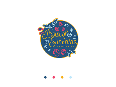 Bowl of Sunshine branding design food truck fruit illustration logo smoothie bowl smoothies sunshine vector