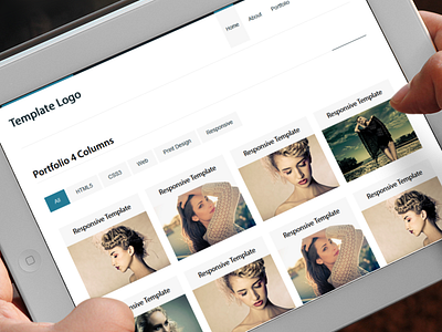 Portfolio Template on iPad clean design envato ipad minimal portfolio responsive template