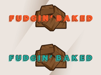 Fudgin' Baked candy design fudge illustration logo typography vector