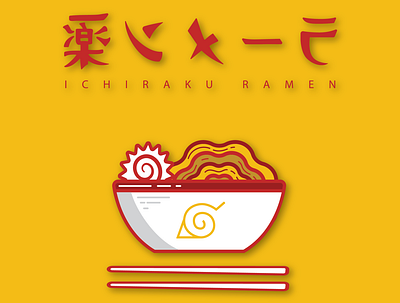 Ichiraku Ramen anime color design illustration naruto ramen screen printing vector
