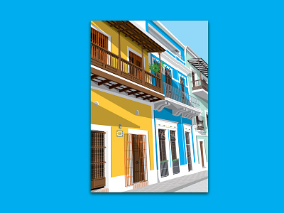 San Juan adobe color design illustration illustrator poster print puerto rico san juan vector