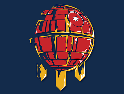 Tulsa Death Star color design flag illustration print screen print starwars tshirt tshirt design tulsa vector