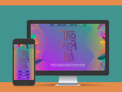 Tropicalia brand color design landing page logo mobile tropical vector web