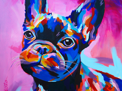 French Bulldog acrylic animal dog painting