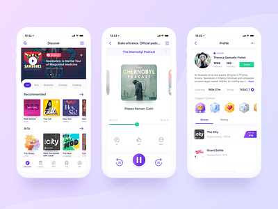 Podcoin App design app app design apple application artist music player podcast podcasts profile ui ui ux ui design uidesign uiux