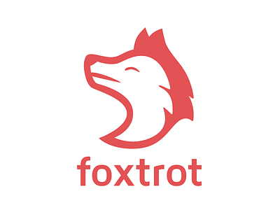 Foxtrot team logo design development flat fox logo