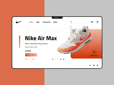 Nike Webpage Concept design ui