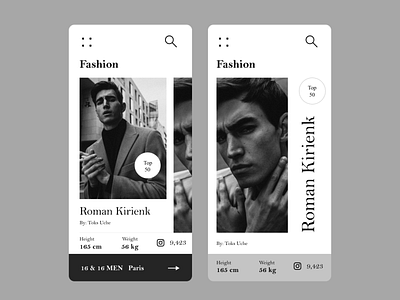 Fashion App design ui