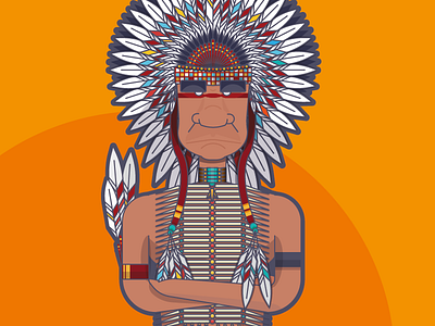 Native American colour illustration native american