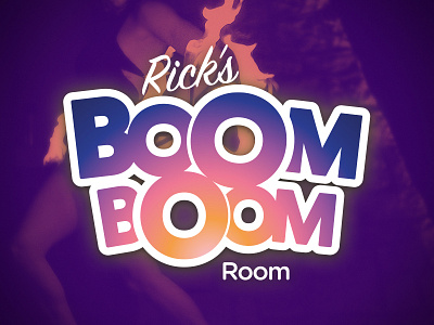 Rick's Boom Boom Room bar branding colour fun gradient logo