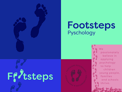 Footsteps Brand Exploration brand branding bright colour logo playful
