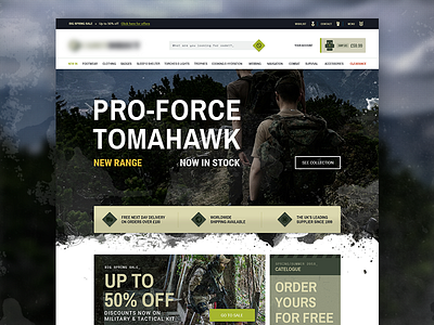 Army Surplus eCommerce army design digital ecom ecommerce military shop web design
