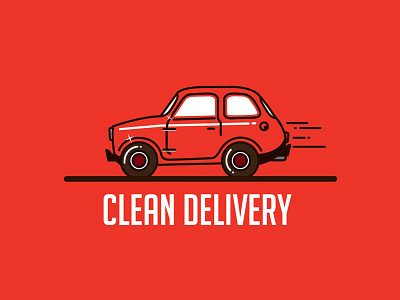 Clean Delivery car clean fat stroke red
