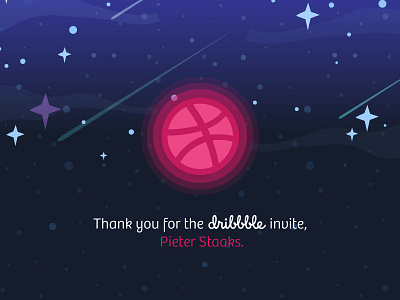 Thank you for the Dribbble Invite Pieter! 2017 dribbble invite logo space stars