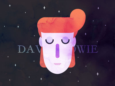 David Bowie 2d david bowie illustration rip vector watercolor