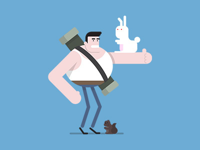 Joe & Bunny 2d animation bunny character color design vector