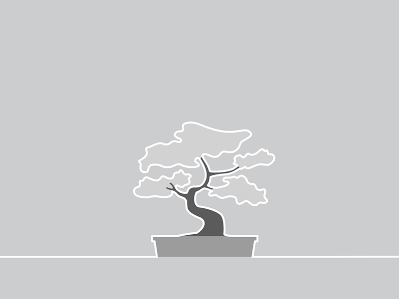 Broken Bonsai 2d 2d animation animation bird bonsai character flat design gif grey scale illustration nature vector vector animation