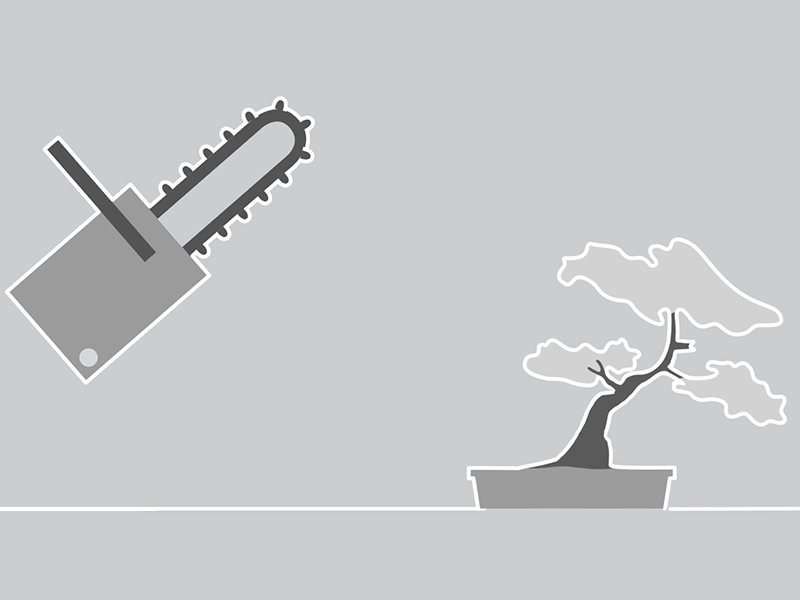 Run Bonsai Run! 2d 2d animation animation bonsai chainsaw character flat design gif greyscale illustration vector