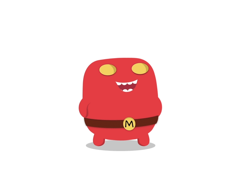 Mr Red looking up 2d 2d animation animation character child children gif illustration little motion red vector