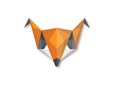 Origami / Polygon Fox Logo animal fox logo origami polygon red sale