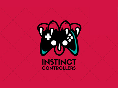 Instinct Controllers Gaming Logo claw claws controller esports game gamer games gaming hand strong