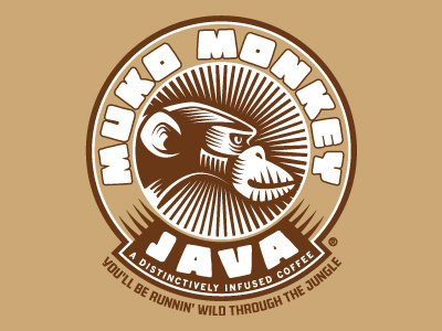 Sideview Muko Monkey Logo ape badge coffee gorilla jungle logo logos monkey sold