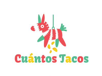 Cuantos Tacos Mexican Food Custom Logo | SOLD donkey fast food mexican penata sombrero taco tacos