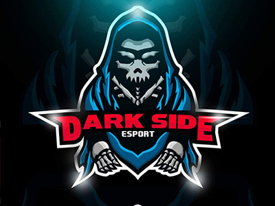 ESports Logo Darkside | Team Mascot Logo For Sale clan esport esports gaming logo premade reaper sale skull team