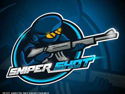 Awesome Soldier ESports Logo Sniper Mascot Logo