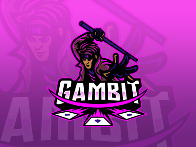 Gambit ESports Logo | Gambit Mascot Logo For Sale avengers cards esports gambit hero logo marvel mascot sports staff