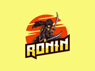 Ronin Samurai eSports Mascot Logo clan esports gaming logo mascot ninja ronin samurai swords team warrior