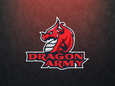 Amazing Gaming Dragon Logo For Sale army dragon esports gaming logo mascot red sports wings