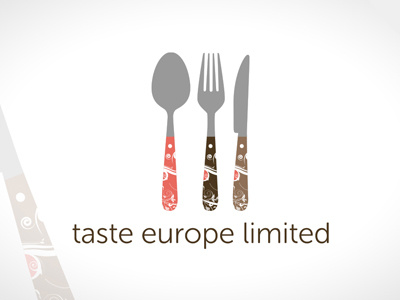 Taste Europe Limited Client Cutlery Restaurant Logo business clean cute cutlery food fork knife logo pretty restaurant spoon taste