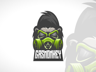 Monkey Mascot Logo For Sale Readymade Monkey eSports Logo cars esports gaming gas gas mask logo mascot masked monkey speed sports team