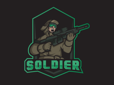 Awesome Soldier eSports Logo Soldier Mascot Logo air force army esports gamer gaming mascot soldier sports wings youtube