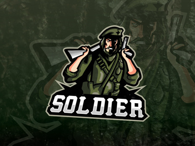Army Soldier eSports Logo Soldier Mascot Logo