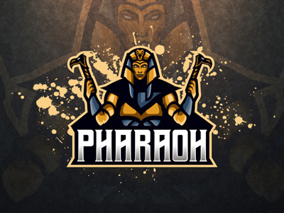 Majestic Pharaoh Mascot Logo | Pharaoh eSports Logo egyptian esports gaming god logo mascot pharaoh sale sports team